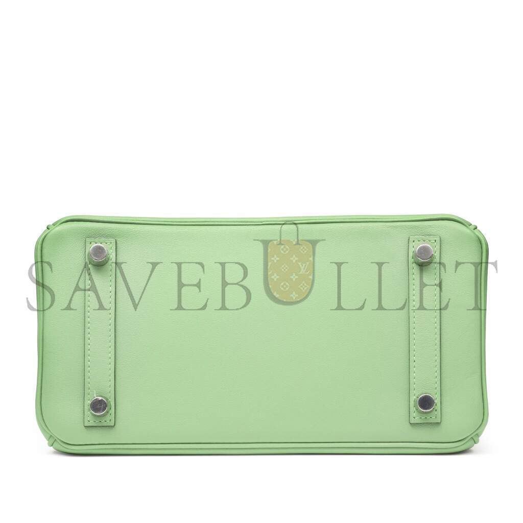 H**mes master birkin 25 swift leather avocado green silver buckle bag h049362ck05 (25*20*13cm)